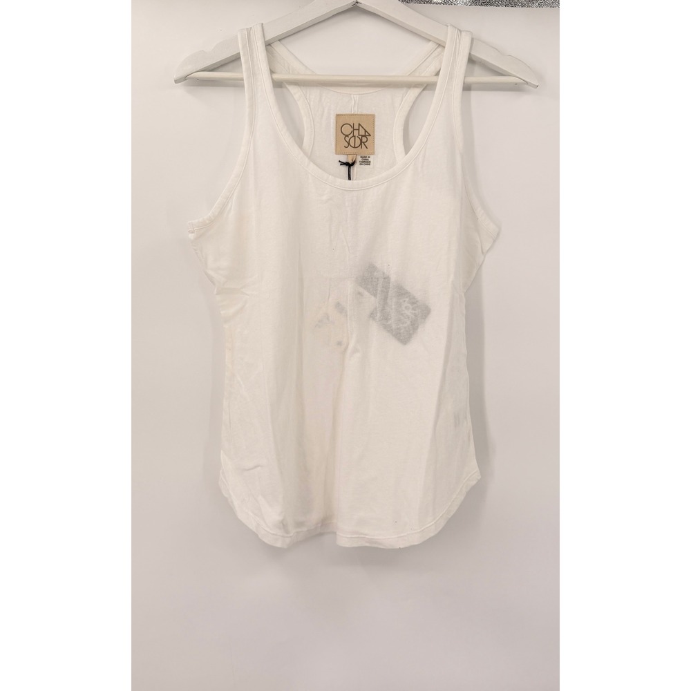 Chaser Racerback Tank Top Womens Size S White CW7736 Cotton‎ Basic Minimalist